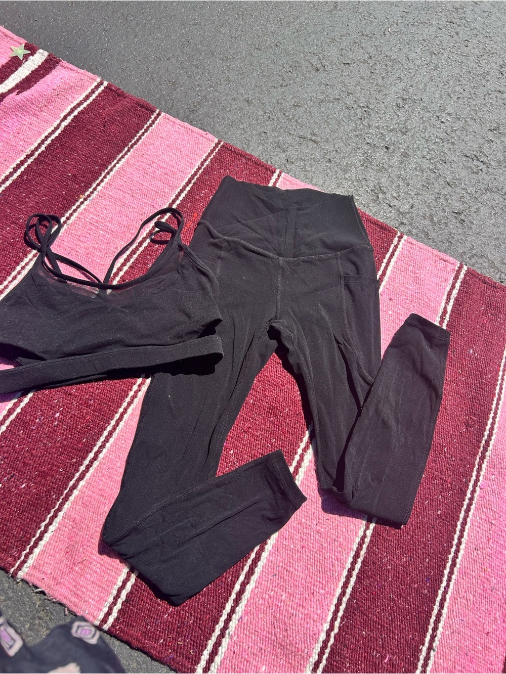 Wacoal Black High-Waist Leggings with Matching Bra